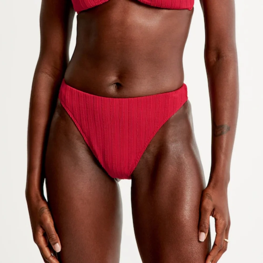 ABERCROMBIE & FITCH: Mid-Rise High-Leg Moderate Swim Bikini Bottoms - Picture 2 of 6